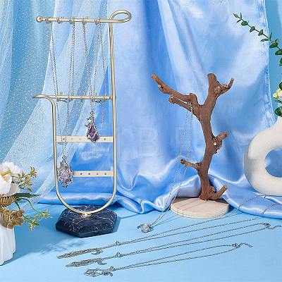 6Pcs 3 Styles 304 Stainless Steel Empty Macrame Pouch Star Moon Pendant Cable Chain Necklace Making NJEW-SC0001-87-1