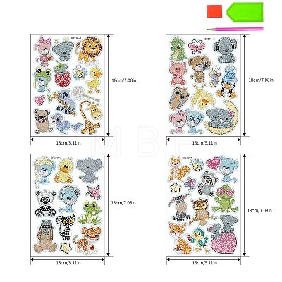 Animals DIY Diamond Painting Sticker Kit PW-WG9363D-01-1