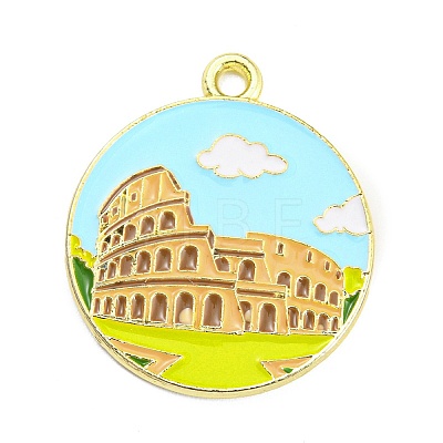 Alloy Enamel Pendants ENAM-M217-03F-G-1