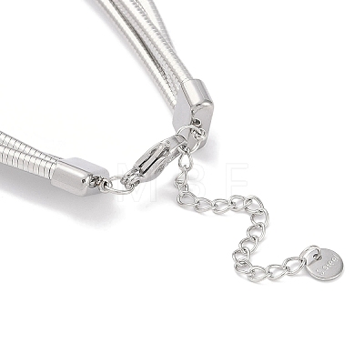 304 Stainless Steel 3-Strand Round Snake Chain Bracelets for Women BJEW-C071-03P-1
