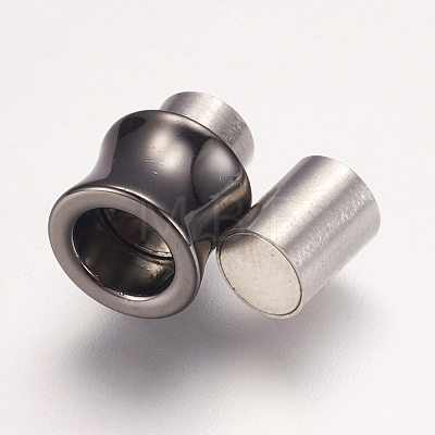 304 Stainless Steel Magnetic Clasps with Glue-in Ends STAS-F124-04B-1
