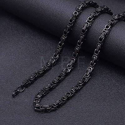 Titanium Steel Byzantine Chain Necklaces for Men FS-WG56795-27-1