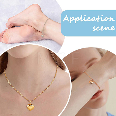 2Pcs 2 Colors 304 Stainless Steel Heart Urn Ashes Necklaces NJEW-CN0001-28A-1