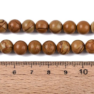 Natural Wooden Jasper/Wood Lace Stone Beads Strands G-Q601-13A-04-1