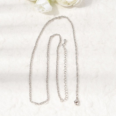 1MM Brass Rope Chain Necklaces NJEW-L013-11P-1