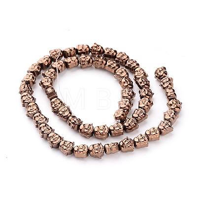 Buddha Head Electroplate Non-magnetic Synthetic Hematite Bead Strands G-L426-05E-1