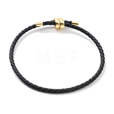 Braided Round Imitation Leather Bracelets Making BJEW-H610-03G-09-1