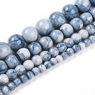 Baking Painted Glass Beads Strands DGLA-N003-10mm-C07-1