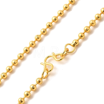 1.5mm Rack Plating Brass Ball Chain Necklaces for Women Men MAK-L044-63G-1