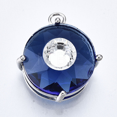 Transparent Faceted Glass Pendants GLAA-S193-035D-P-1