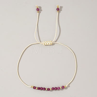 Natural Birthstone Braided Bead Bracelets for Women VA8051-7-1