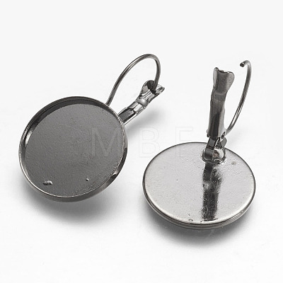 Brass Leverback Earring Settings LS-KK-H024-B-1