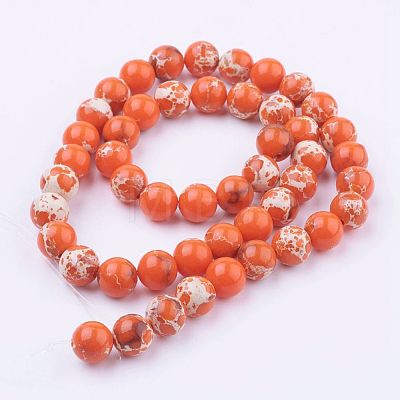 Synthetic Imperial Jasper Beads Strands G-E374-10mm-03A-1