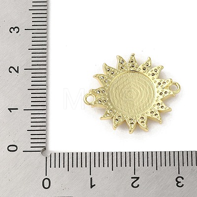 Rack Plating Brass Micro Pave Clear Cubic Zirconia Sun Connector Charms KK-C052-44G-1