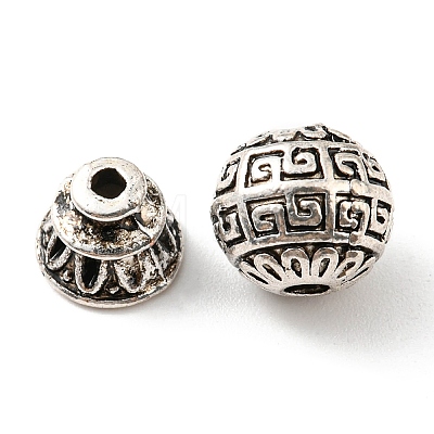 Tibetan Style Alloy 3 Hole Guru Beads FIND-A031-03AS-1