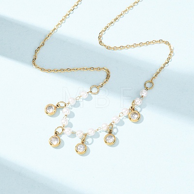 304 Stainless Steel Crystal Rhinestone Pendant Necklaces for Women NJEW-F378-01G-03-1