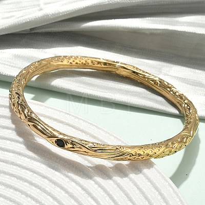 Artisan Engraved 304 Stainless Steel Rhinestone Bangles for Women BJEW-D456-01G-02-1