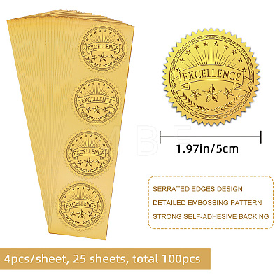 Self Adhesive Gold Foil Embossed Stickers DIY-WH0211-331-1