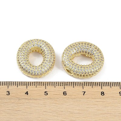 Brass Micro Pave Clear Cubic Zirconia Pendants KK-Z041-01G-O-1