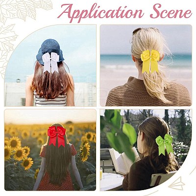 Bowknot Polyester Alligator Hair Clips for Women Girls OHAR-CP0001-26B-1
