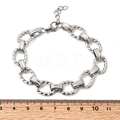 304 Stainless Steel Link Chain Bracelets for Women Men BJEW-L720-02P-1