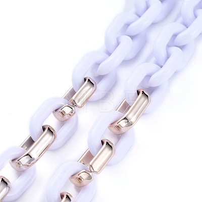 Personalized Acrylic & CCB Plastic Cable Chain Necklaces NJEW-JN02824-01-1
