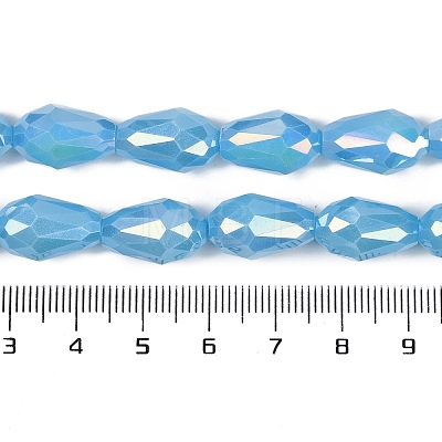 Opaque Solid Color Electroplate Glass Beads Strands EGLA-N013-P6mm-B10-1