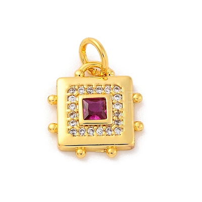 Brass Micro Pave Cubic Zirconia Charms KK-U033-02M-1