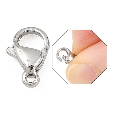 Non-Tarnish 316 Surgical Stainless Steel Lobster Claw Clasps X-STAS-316-FL10A-1