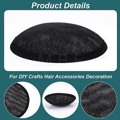 Imitation Hemp Round Fascinator Hat Base for Millinery AJEW-WH0472-45A-02-1