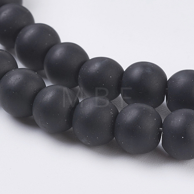 Synthetical Black Stone Beads Strands G-G508-7-1