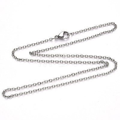 304 Stainless Steel Cable Chain Necklace NJEW-S420-007A-P-1