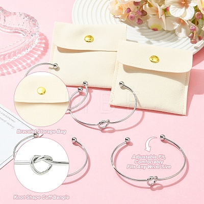 6Pcs Knot Shape Cuff Bangle BJEW-YW0001-19-1