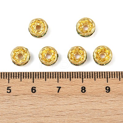 Brass Grade A Rhinestone Spacer Beads RSB038NF-10G-1