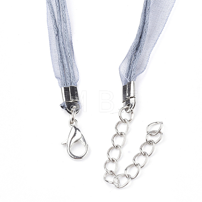Waxed Cord and Organza Ribbon Necklace Making NCOR-T002-319-1