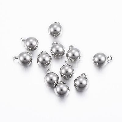 201 Stainless Steel Round Ball Charms STAS-H376-33-1