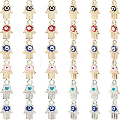 SUPERFINDINGS 32Pcs 8 Colors Alloy Enamel Pendants ENAM-FH0001-17-1