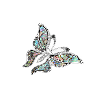 Butterfly Abalone Shell/Paua Shell Brooch Pins PW-WG1F80C-01-1