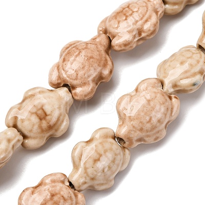 Handmade Porcelain Beads Strands LAMP-G140-02O-1
