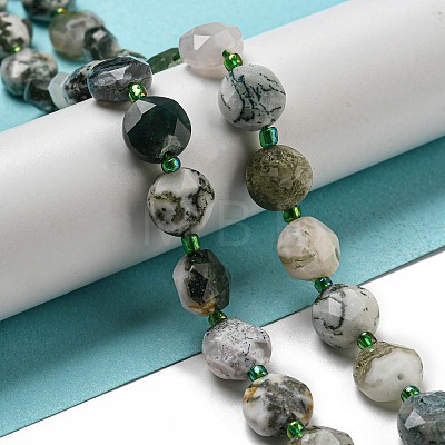 Natural Tree Agate Beads Strands G-NH0015-D04-01-1