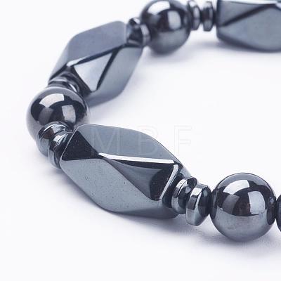 Non-Magnetic Synthetic Hematite Bracelets BJEW-K157-03-1