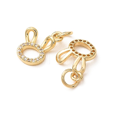 Brass Micro Pave Clear Cubic Zirconia Pendants CU-E003-18G-15-1