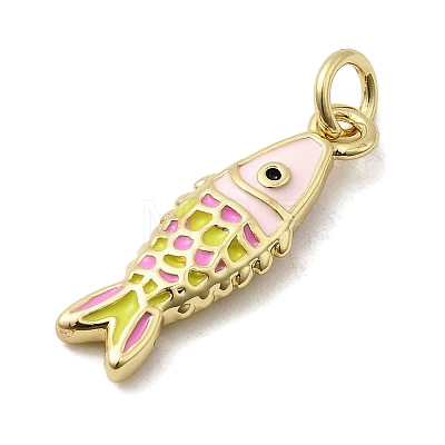 Brass Enamel Pendants KK-A266-39G-1