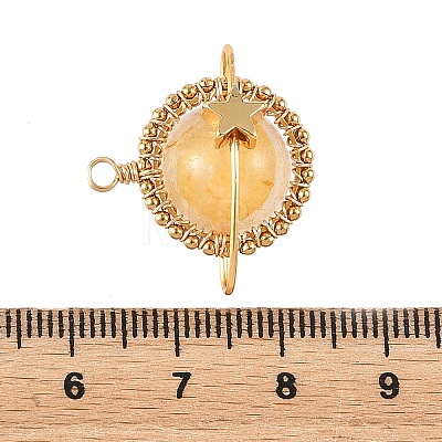 Natural Yellow Hematoid Quartz Copper Wire Wrapped Pendants PALLOY-TA00426-03-1