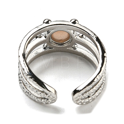 Natural Sunstone Adjustable Rings RJEW-K269-10P-02-1