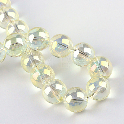 Electroplate Glass Beads Strands X-EGLA-Q062-8mm-A02-1