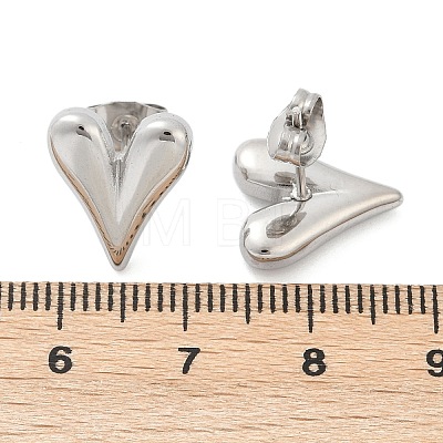 Non-Tarnish 304 Stainless Steel Heart Stud Earrings for Women X-EJEW-F300-09P-1