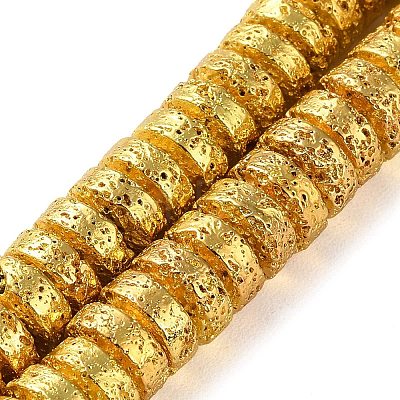 Electroplated Natural Lava Rock Beads Strands G-I360-A04-01-1