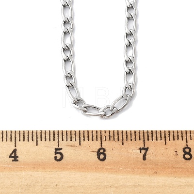 Non-Tarnish 304 Stainless Steel Figaro Chain Necklaces NJEW-E143-04P-1