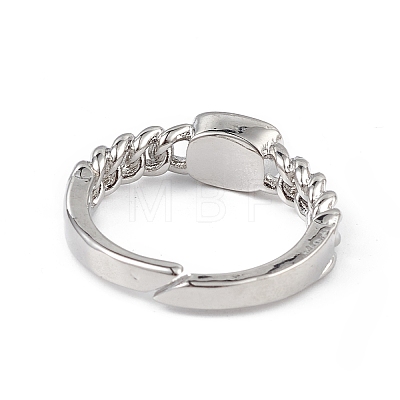 Enamel Rectangle Open Cuff Ring RJEW-L100-028P-1